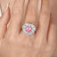 SOLID GOLD LAB-GROWN VVS FANCY VIVID PINK DIAMOND & DIAMOND RING (#:SY017P-R)