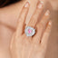 SOLID GOLD LAB-GROWN VVS FANCY VIVID PINK DIAMD & DIAMOND RING (#:SY037P-R)