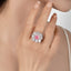 SOLID GOLD LAB-GROWN VVS FANCY VIVID PINK DIAMOND & DIAMOND RING (#:SY023P-R)