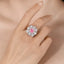 SOLID GOLD LAB-GROWN VVS FANCY VIVID PINK DIAMOND & DIAMOND RING (#:SY023P-R)