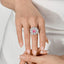 SOLID GOLD LAB-GROWN VVS FANCY VIVID PINK DIAMOND & DIAMOND RING (#:SY023P-R)