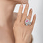 SOLID GOLD LAB-GROWN VVS FANCY VIVID PINK DIAMOND & DIAMOND RING (#:SY024P-R)