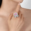 SOLID GOLD LAB-GROWN VVS FANCY VIVID PINK DIAMOND & DIAMOND RING (#:SY024P-R)
