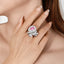 SOLID GOLD LAB-GROWN VVS FANCY VIVID PINK DIAMOND & DIAMOND RING (#:SY024P-R)