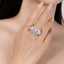 SOLID GOLD LAB-GROWN VVS FANCY VIVID PINK DIAMOND & DIAMOND RING (#:SY025P-R)