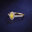 SOLID GOLD 0.41 CTW F-G VVS MARQUISE CUT LAB-GROWN YELLOW DIAMOND & DIAMOND RING(#:YDR001)
