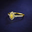 SOLID GOLD 0.41 CTW F-G VVS MARQUISE CUT LAB-GROWN YELLOW DIAMOND & DIAMOND RING(#:YDR001)