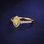 SOLID GOLD 0.41 CTW F-G VVS MARQUISE CUT LAB-GROWN YELLOW DIAMOND & DIAMOND RING(#:YDR001)