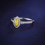 SOLID GOLD 0.41 CTW F-G VVS MARQUISE CUT LAB-GROWN YELLOW DIAMOND & DIAMOND RING(#:YDR001)