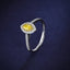 SOLID GOLD 0.41 CTW F-G VVS MARQUISE CUT LAB-GROWN YELLOW DIAMOND & DIAMOND RING(#:YDR001)