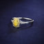 SOLID GOLD 0.36 CTW F-G VVS OVAL CUT LAB-GROWN YELLOW DIAMOND&DIAMOND RING(#:YDR002)
