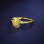 SOLID GOLD 0.36 CTW F-G VVS OVAL CUT LAB-GROWN YELLOW DIAMOND&DIAMOND RING(#:YDR002)