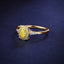 SOLID GOLD 0.36 CTW F-G VVS OVAL CUT LAB-GROWN YELLOW DIAMOND&DIAMOND RING(#:YDR002)