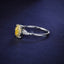 SOLID GOLD 0.36 CTW F-G VVS OVAL CUT LAB-GROWN YELLOW DIAMOND&DIAMOND RING(#:YDR002)