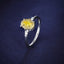 SOLID GOLD 0.36 CTW F-G VVS OVAL CUT LAB-GROWN YELLOW DIAMOND&DIAMOND RING(#:YDR002)