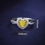 SOLID GOLD 0.58 CTW F-G VVS HEART CUT LAB-GROWN YELLOW DIAMOND&DIAMOND RING(#YDR003)
