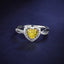 SOLID GOLD 0.58 CTW F-G VVS HEART CUT LAB-GROWN YELLOW DIAMOND&DIAMOND RING(#YDR003)