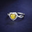 SOLID GOLD 0.58 CTW F-G VVS HEART CUT LAB-GROWN YELLOW DIAMOND&DIAMOND RING(#YDR003)