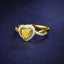 SOLID GOLD 0.58 CTW F-G VVS HEART CUT LAB-GROWN YELLOW DIAMOND&DIAMOND RING(#YDR003)