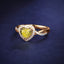 SOLID GOLD 0.58 CTW F-G VVS HEART CUT LAB-GROWN YELLOW DIAMOND&DIAMOND RING(#YDR003)