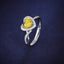SOLID GOLD 0.58 CTW F-G VVS HEART CUT LAB-GROWN YELLOW DIAMOND&DIAMOND RING(#YDR003)