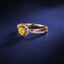 SOLID GOLD 0.43 CTW F-G VVS ROUND CUT LAB-GROWN YELLOW DIAMOND&DIAMOND RING(#:YDR004)