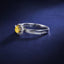 SOLID GOLD 0.43 CTW F-G VVS ROUND CUT LAB-GROWN YELLOW DIAMOND&DIAMOND RING(#:YDR004)