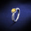 SOLID GOLD 0.43 CTW F-G VVS ROUND CUT LAB-GROWN YELLOW DIAMOND&DIAMOND RING(#:YDR004)