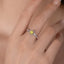 SOLID GOLD 0.43 CTW F-G VVS ROUND CUT LAB-GROWN YELLOW DIAMOND&DIAMOND RING(#:YDR004)