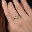 SOLID GOLD 0.43 CTW F-G VVS ROUND CUT LAB-GROWN YELLOW DIAMOND&DIAMOND RING(#:YDR004)