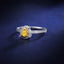 SOLID GOLD 0.50 CTW F-G VVS PEAR CUT LAB-GROWN YELLOW DIAMOND&DIAMOND RING(#YDR005)