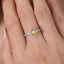 SOLID GOLD 0.50 CTW F-G VVS PEAR CUT LAB-GROWN YELLOW DIAMOND&DIAMOND RING(#YDR005)