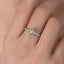 SOLID GOLD 0.50 CTW F-G VVS PEAR CUT LAB-GROWN YELLOW DIAMOND&DIAMOND RING(#YDR005)