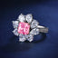 SOLID GOLD LAB-GROWN VVS FANCY VIVID PINK DIAMOND & DIAMOND RING (#:SY003P-R)