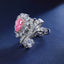 SOLID GOLD LAB-GROWN VVS FANCY VIVID PINK DIAMOND & DIAMOND RING (#:SY024P-R)