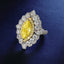 SOLID GOLD LAB-GROWN VVS FANCY VIVID YELLOW DIAMOND & DIAMOND RING (#:SY005Y-R)