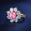 SOLID GOLD LAB-GROWN VVS FANCY VIVID PINK DIAMOND & DIAMOND RING (#:SY003P-R)