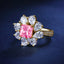 SOLID GOLD LAB-GROWN VVS FANCY VIVID PINK DIAMOND & DIAMOND RING (#:SY003P-R)