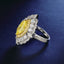 SOLID GOLD LAB-GROWN VVS FANCY VIVID YELLOW DIAMOND & DIAMOND RING (#:SY005Y-R)