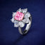 SOLID GOLD LAB-GROWN VVS FANCY VIVID PINK DIAMOND & DIAMOND RING (#:SY003P-R)