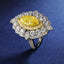 SOLID GOLD LAB-GROWN VVS FANCY VIVID YELLOW DIAMOND & DIAMOND RING (#:SY005Y-R)