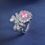 SOLID GOLD LAB-GROWN VVS FANCY VIVID PINK DIAMOND & DIAMOND RING (#:SY024P-R)