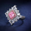 SOLID GOLD LAB-GROWN VVS FANCY VIVID PINK DIAMOND & DIAMOND RING (#:SY002P-R)