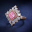 SOLID GOLD LAB-GROWN VVS FANCY VIVID PINK DIAMOND & DIAMOND RING (#:SY002P-R)