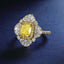 SOLID GOLD LAB-GROWN VVS FANCY VIVID YELLOW DIAMOND & DIAMOND RING (#:SY006Y-R)