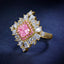 SOLID GOLD LAB-GROWN VVS FANCY VIVID PINK DIAMOND & DIAMOND RING (#:SY002P-R)