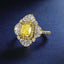SOLID GOLD LAB-GROWN VVS FANCY VIVID YELLOW DIAMOND & DIAMOND RING (#:SY006Y-R)
