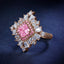 SOLID GOLD LAB-GROWN VVS FANCY VIVID PINK DIAMOND & DIAMOND RING (#:SY002P-R)