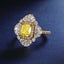 SOLID GOLD LAB-GROWN VVS FANCY VIVID YELLOW DIAMOND & DIAMOND RING (#:SY006Y-R)