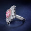 SOLID GOLD LAB-GROWN VVS FANCY VIVID PINK DIAMOND & DIAMOND RING (#:SY002P-R)